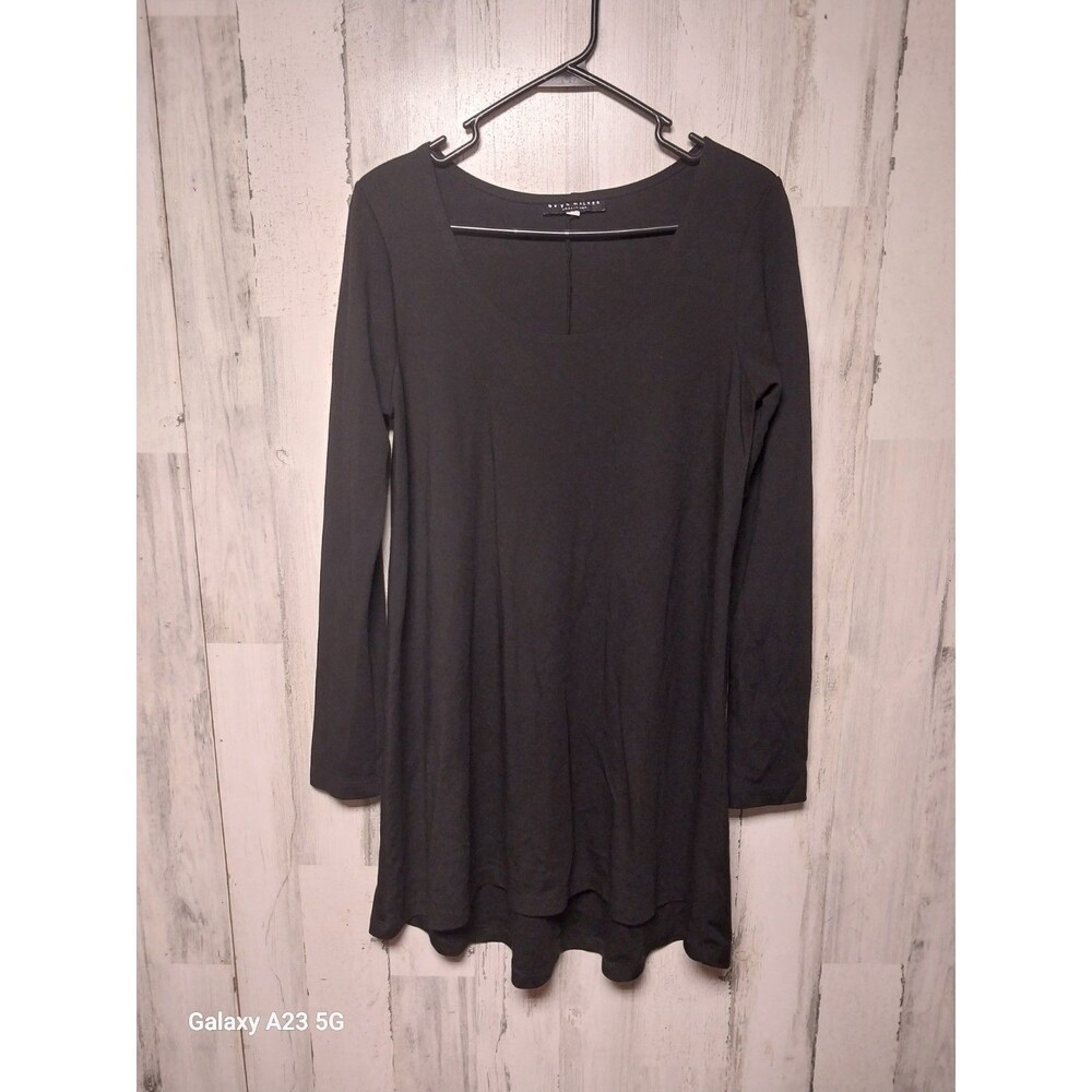 Bryn Walker Long Sleeve Solid Black Tunic Dress Small